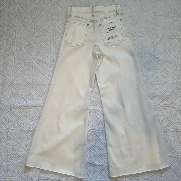 Frame Le Palazzo Crop High Rise Wide Leg Size 26 In Au Natural Clean - Picture 4 of 14